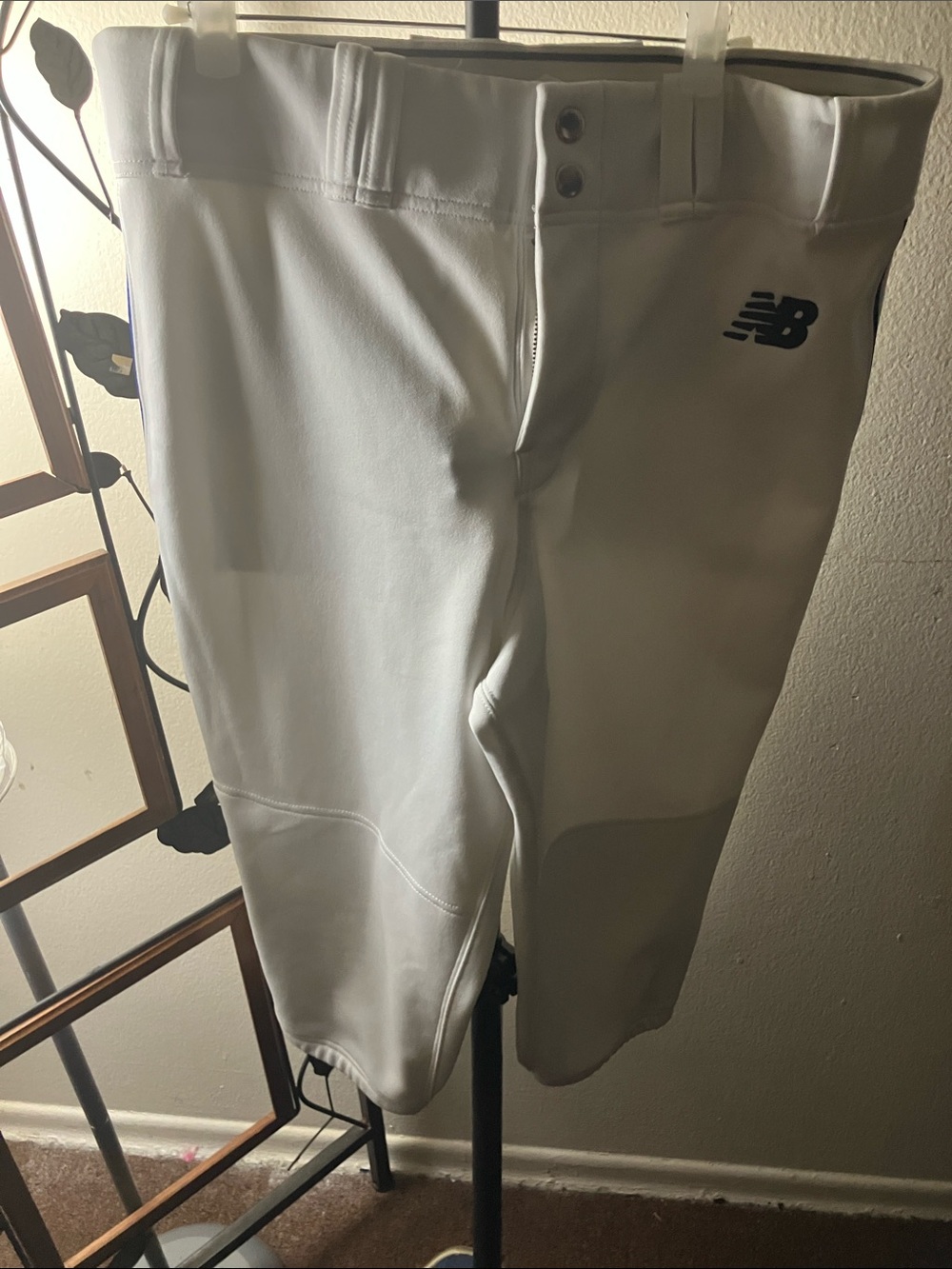 New Balance Men’s White Athletic Shorts with Black Logo
